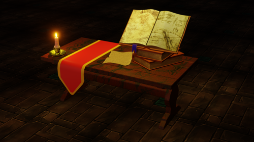 Ancient Book Game Asset Low Poly preview image